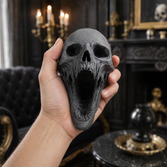 Gotická lebka socha, 3D tištěný model lidské hlavy pro domácí dekoraci, Halloweenské sochy, Model lebky pro knihovnu a pracovní plochu