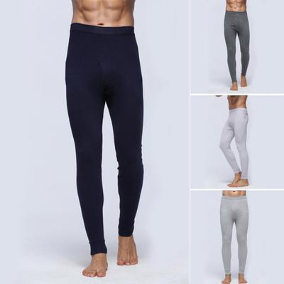 Erkek Pantolon Lastikli Bel Isı Yalıtımı Uzun Don Düz Renk Seyahat İş Okul Alt Pantolon Pijama Pantolon