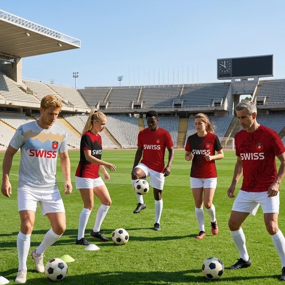 Switzerland Swiss SUISSE Soccer Football Tshirt Print 3D Flag National JERSEY CHEER Training Round Neck Unisex Men Women Sport Short Sleeve Uniform