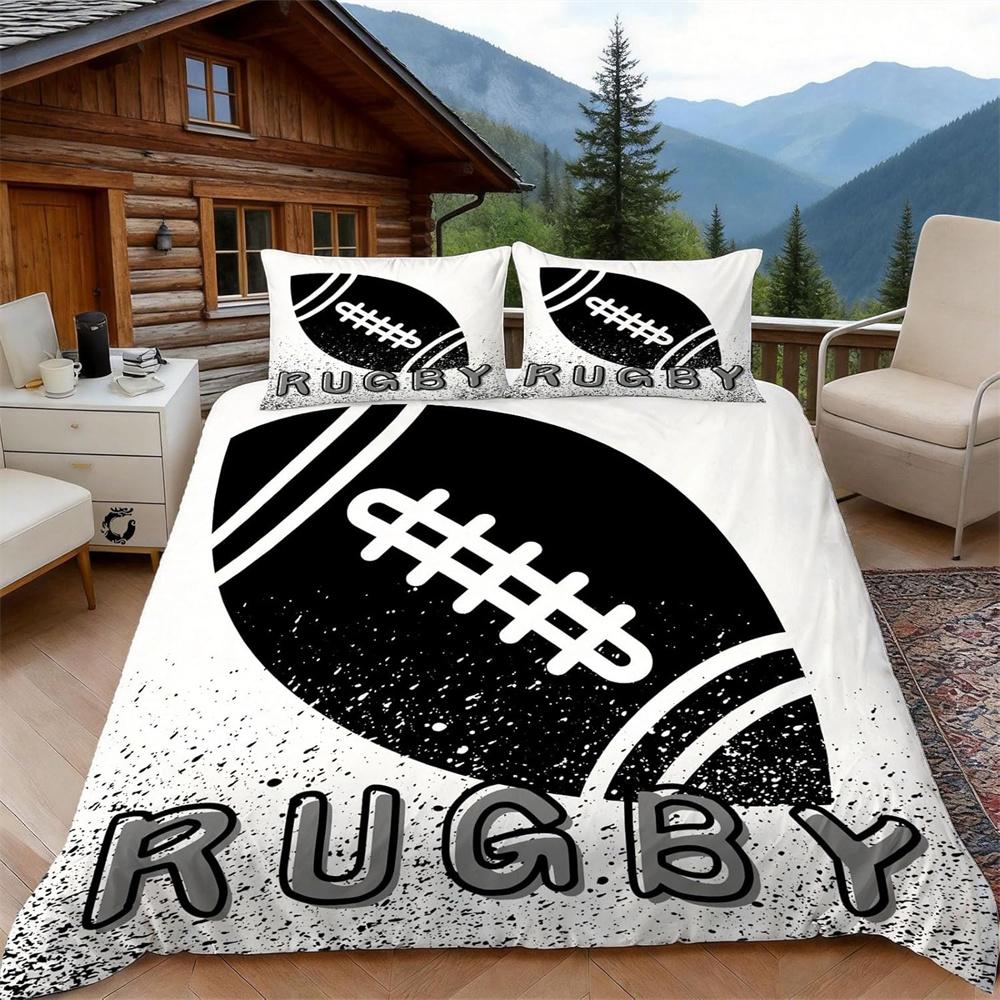 Flylo Unisex Rugby Duvet Cover For Teens And Adults 3D Print Cool Rugby Comforter Covers Quilt Cover Microfiber Bedding Set With Pillowcase