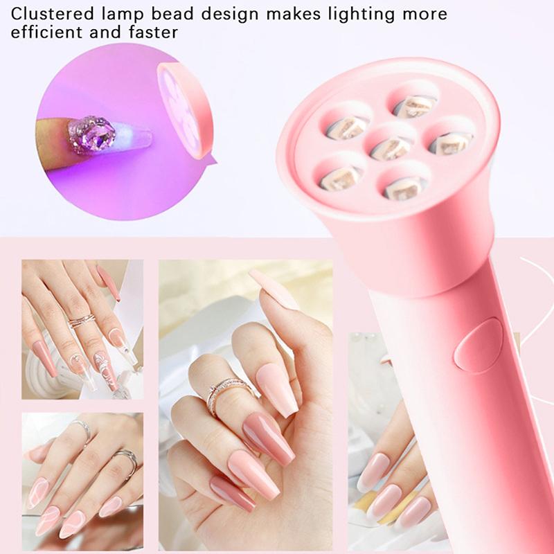 Tragbare Handheld Uv Led Taschenlampe Nagellampe 6 Led-Perlen Schnelltrocknend USB Nageltrockner 18W Maschine Nagelgel Trocken Nail Art Werkzeug