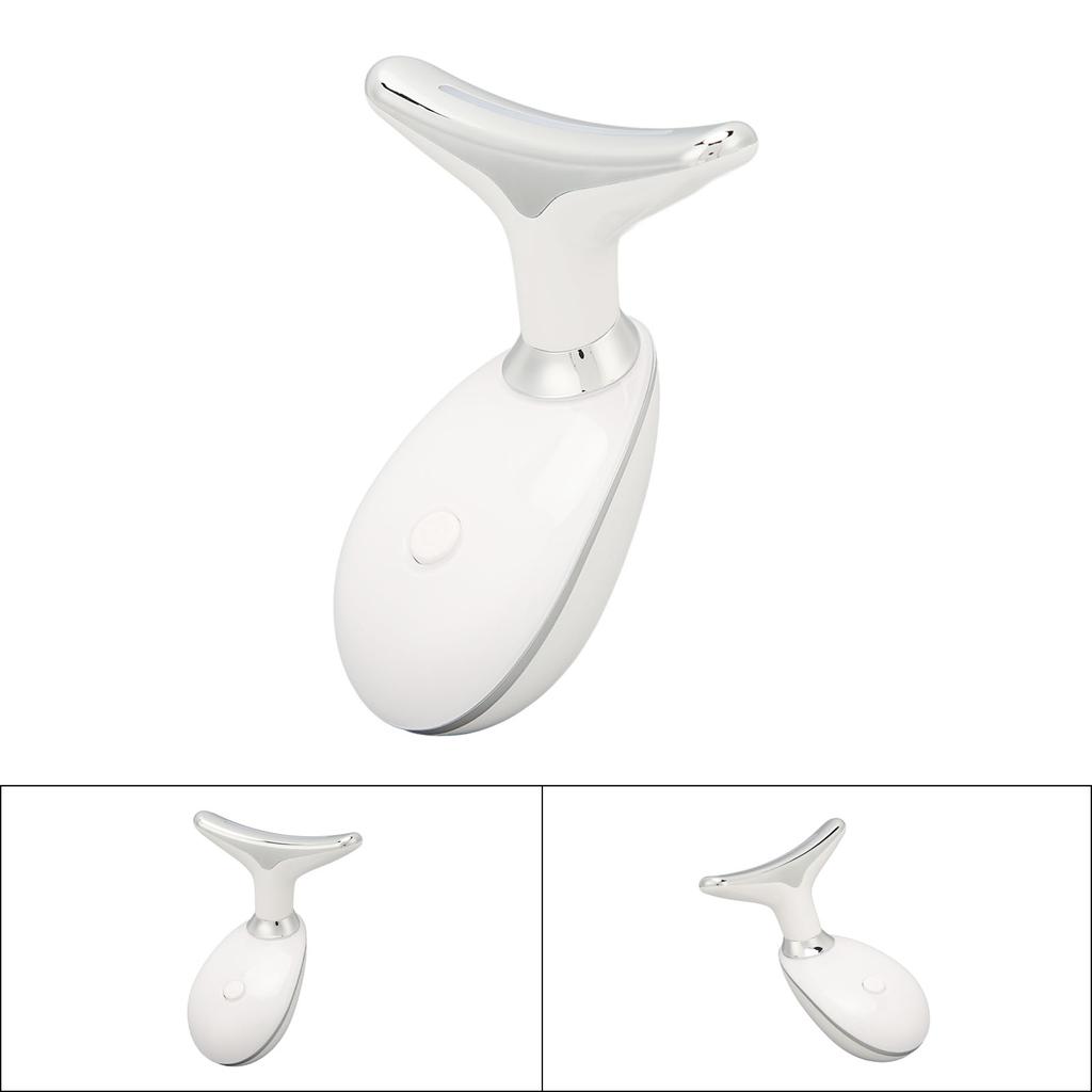 Neck Lines Beauty Instrument Colorful Light Vibration Lifting Tightening Neck Rejuvenation Beauty Device White