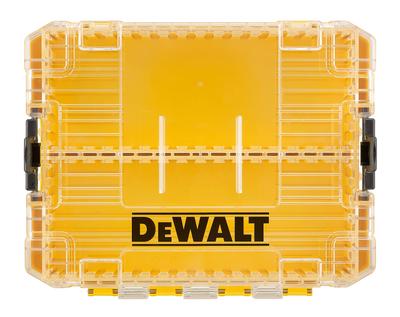 DEWALT Tough Case Chic Organizer Tool Box Storage Case Tool Box Transparent Lid Removable Tray Stacking Storage Screws Bits Accessory Case (Medium)