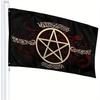 2D Door Banner, 1pc Yellvika Star Garden Flag - 91.44X152.4 Cm Durable Outdoor Flag, Golden Geometric Design with Red Accents, Suitable for Home, Part