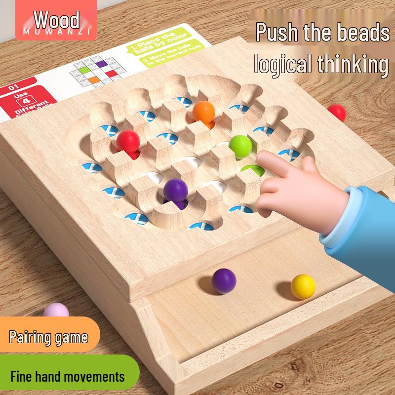 

Moving Beads Illusion: Huarong Road Logic Training Toy for Kids