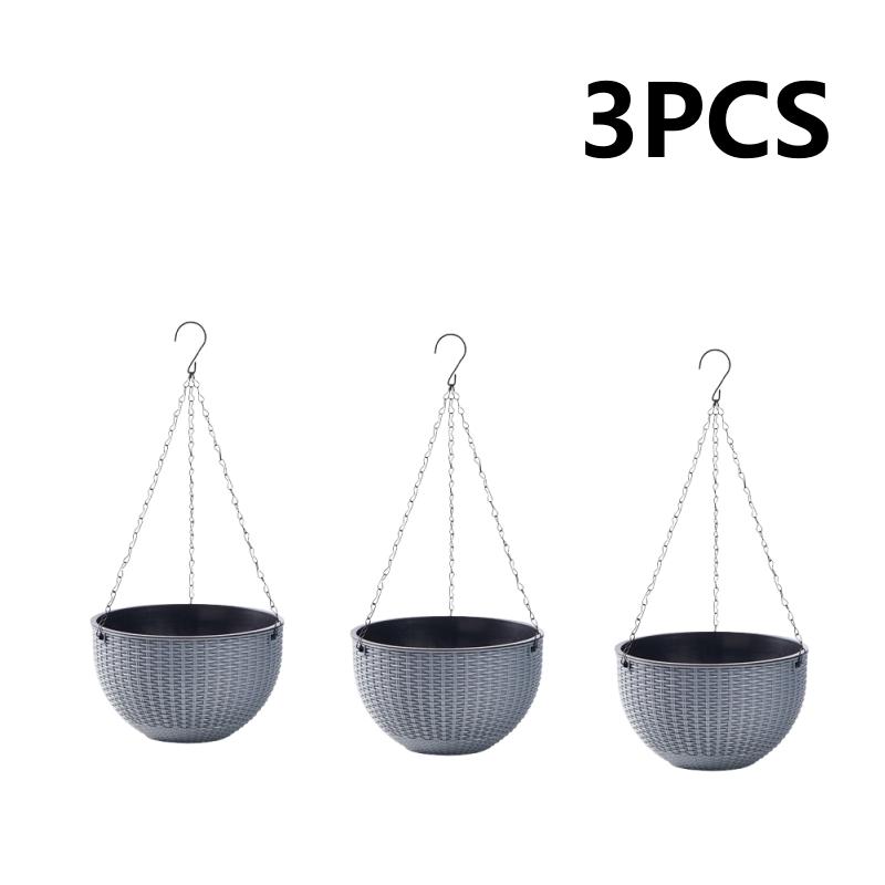 

3 шт. пластикові ткані підвісні квіткові горщики підвісні підвісні кошики підвісні настінні зелені редиски м ясисті квіти балкон потовщені
