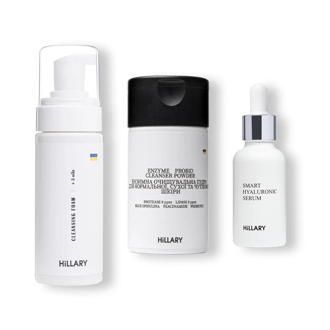 

Набір Ензимне очищення та зволоження для шкіри нормального типу + Пінка Hillary