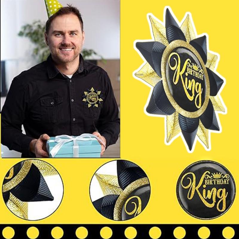 Happy Birthday Button Pin Party Decoration For Birthdays Event Reusable Safety Clasps Grosgrain Ribbon Badges Gift