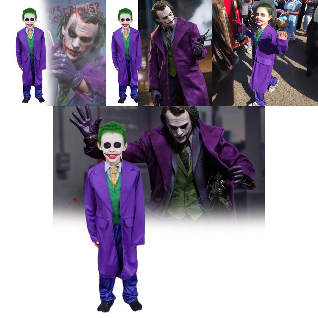 Stunning Joker For Kids Featuring Vibrant Purple Color And Premium Polyester Fabric Perfect For Halloween Parties And Events