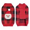 Christmas Leisure Pet Acrylic Sweater Plaid Knit Embroidered Santa Reindeer Snowman Elastic Comfortable Durable Winter Dog Cat