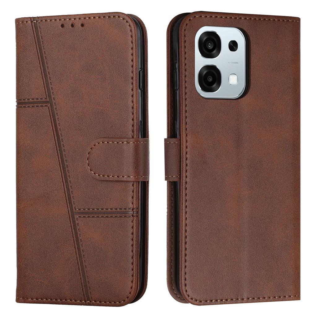 Leather Phone Case For Oppo F31 5G/A6 Pro 5G/4G Foldable Stand Wallet Flip Cover with Strap