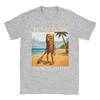 Kawaii Surreal Tung Tung Tung Sahur Beach Tshirts Unisex Oneck Short Sleeve Clothing Italian Brainrot Meme Cotton Summer Clothing