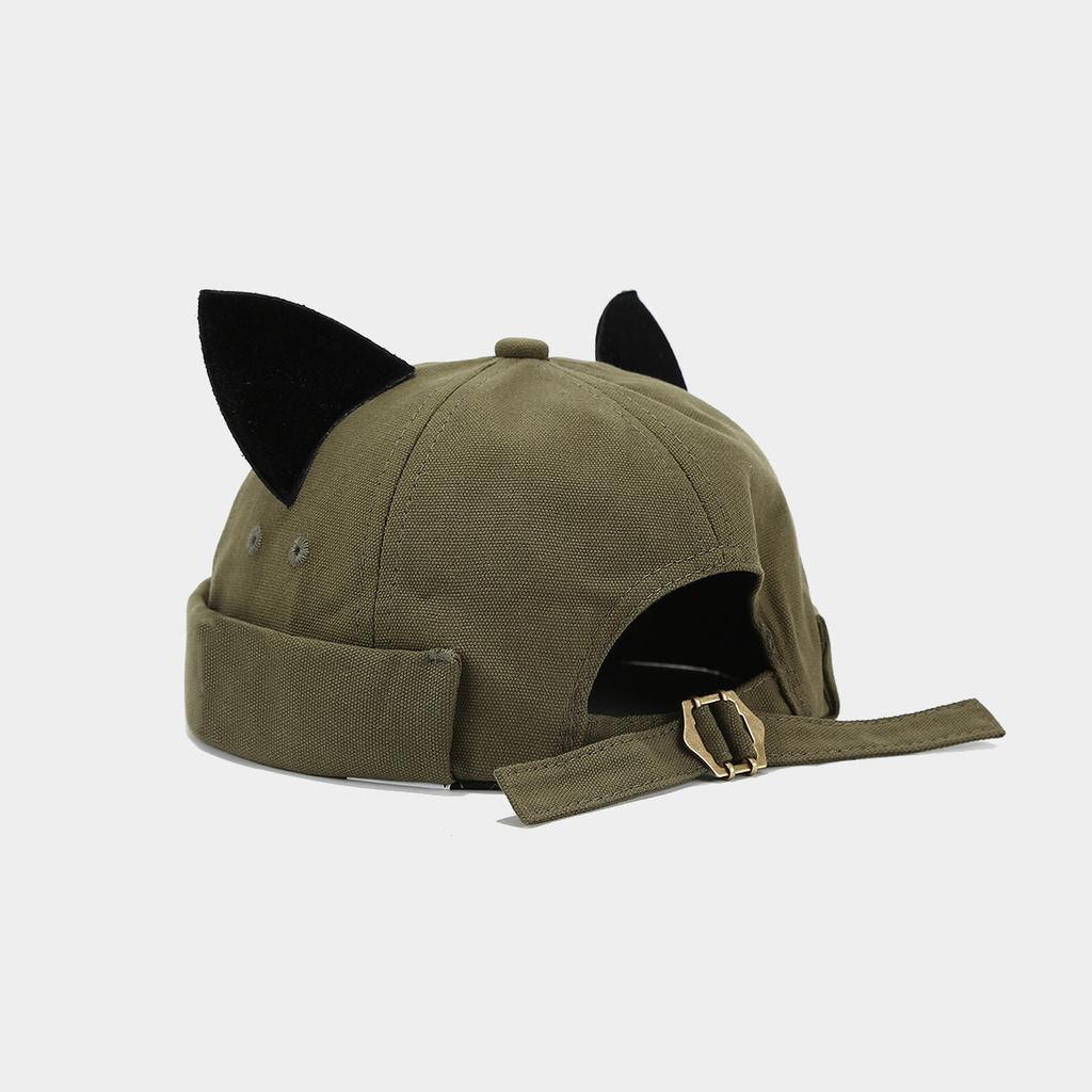 New Japanese Style, Cute and Versatile, Cat's Ears (Steamed Cat-ear Shaped Bread), Melon Skin Hat, Female, Korean Version In Summer, Cornice Free