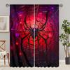 2 Stück Rote Spinnennetz HD Digitaldruck Vorhänge Heimdeko Wohnzimmer Schlafzimmer Stangentaschenvorhänge Arbeitszimmer Fenster Büro Heimdeko
