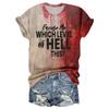 Women's Casual Round Neck Halloween Print Short Sleeve T-Shirt Top