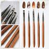 5pcs Wood Handle Acrylic Nail Brush Professional Drawing/Painting/Liner Nail Art Brush Pen 0.7/0.9/1.1/1.2cm UV Gel Nail Brush *