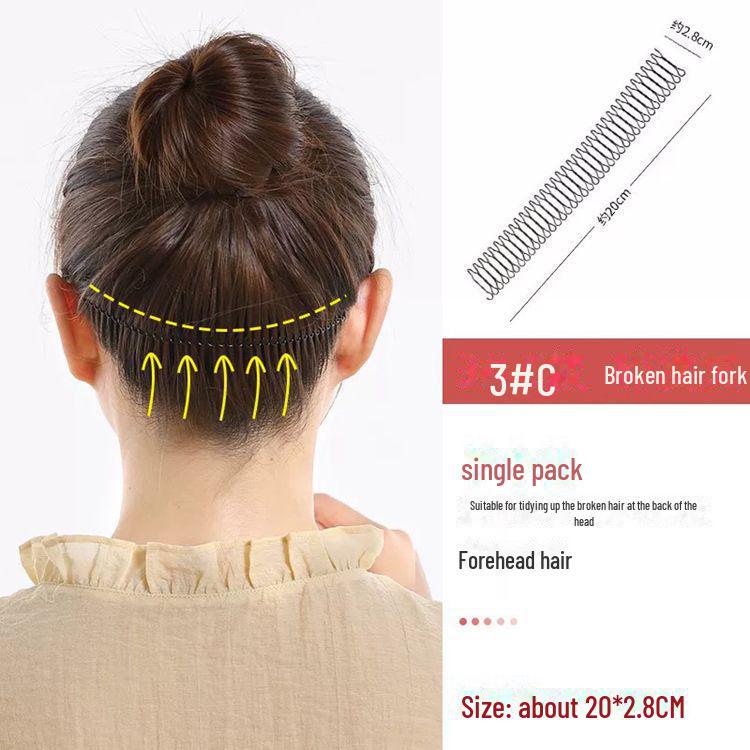 Korean Hairpin: Tidy Broken Hair, No Damage, Invisible Black Bangs Comb