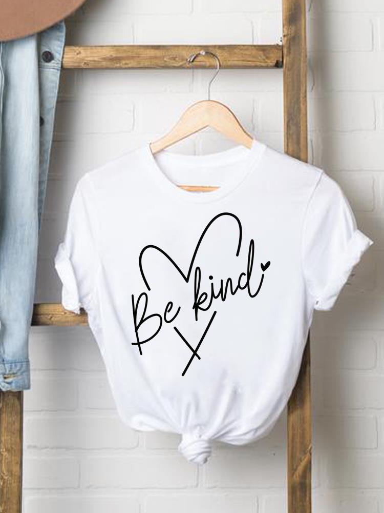 (Asian Size) sweet letter cute Women Fashion Tee Top Clothing T Shirt Woman Print Female Short Sleeve Graphic T-shirts