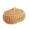 Woven Imitation Rattan Oval Lidded Storage Basket