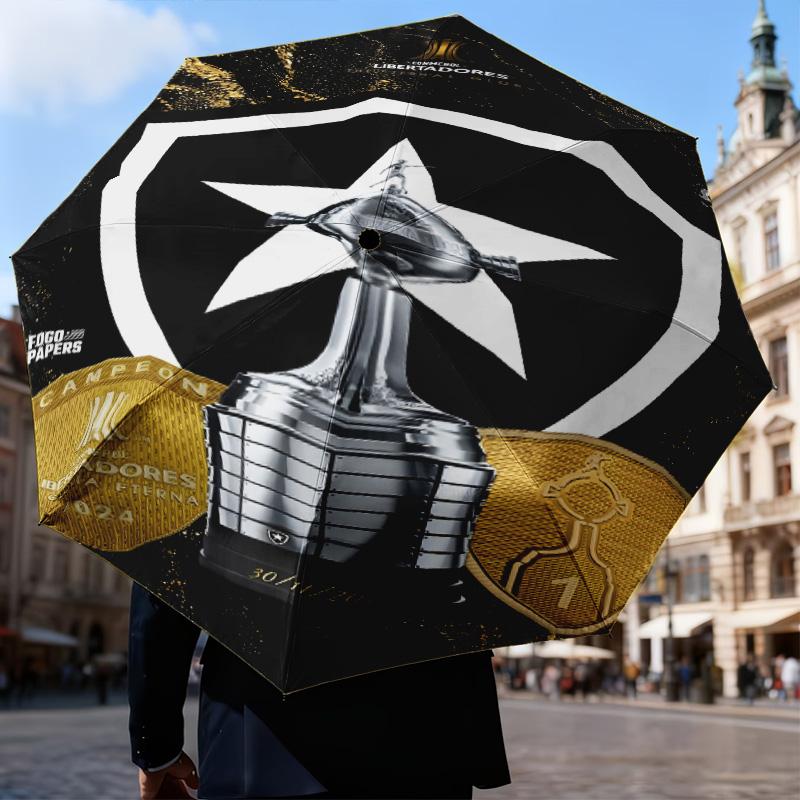 1PC Botafogo De Futebol E Regatas Printed Umbrella Folding Umbrella, Automatic Umbrella 8-Frame for Travel, Camping Fan Gifts Christmas Gifts