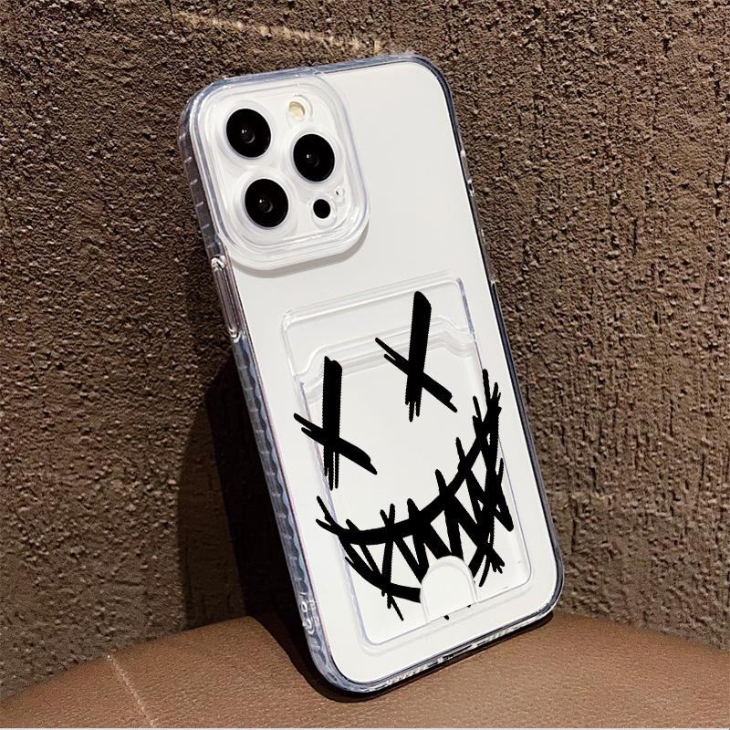 Držák na karty Silikonová peněženka Kapsa Pouzdro Pro iPhone 14 16 15 Max Infinix Note 30 Xiaomi 11T 13T 14T Samsung S23 S24 S25 Kryt Průhledný Nárazník na telefon