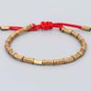 Tibetan Buddhist Handmade Braided Long Copper Beads Lucky Rope Bracelet Bangles