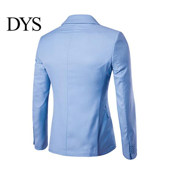 Suit Jacket Men Blazer Single Button Solid Color Turndown Collar Lapel Plus Size Slim Pockets Coat for Office Male