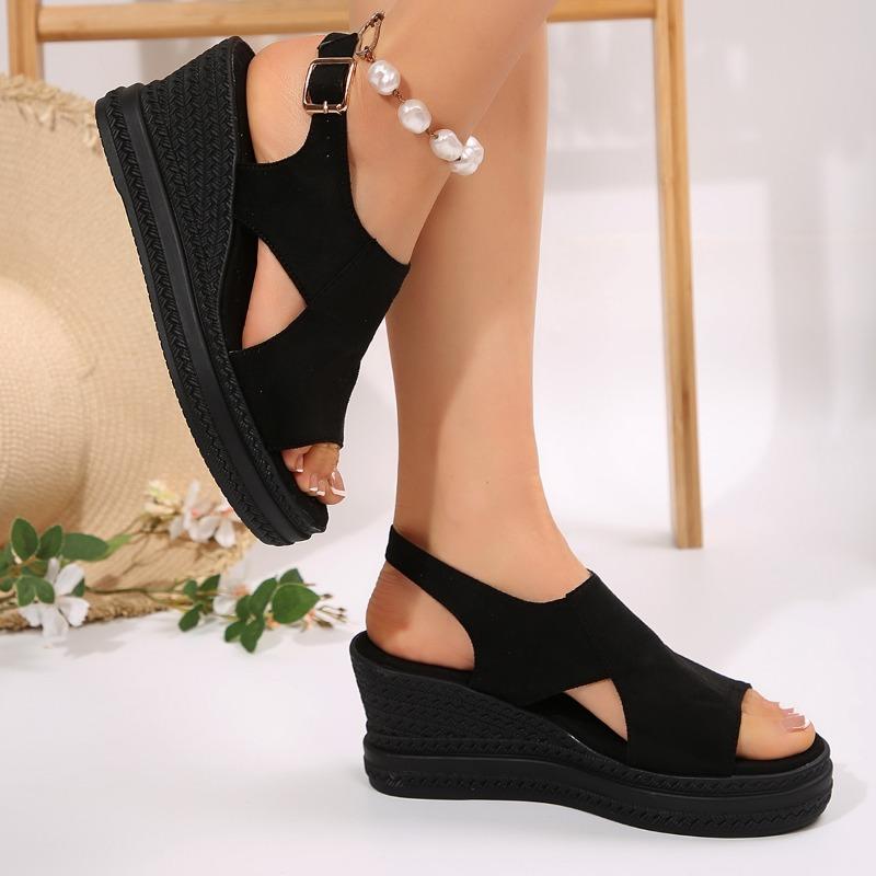 Fashion New Summer Fashion Comfortable Round Toe Thick Sole Solid Color Casual Sports Shoes Mesh Breathable Sandals for Women