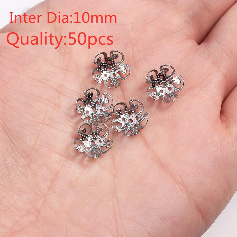30/50/100PCS Flower Lotus Round Shape Stainless Steel Beads Caps Jewelry Findings Spacer Beads For Necklace Bracelets Making