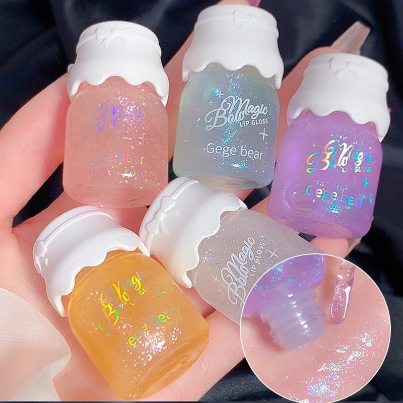 Cheap Cute Milk Jar Lip Gloss Lip Plumper Oil Colorless Glitter