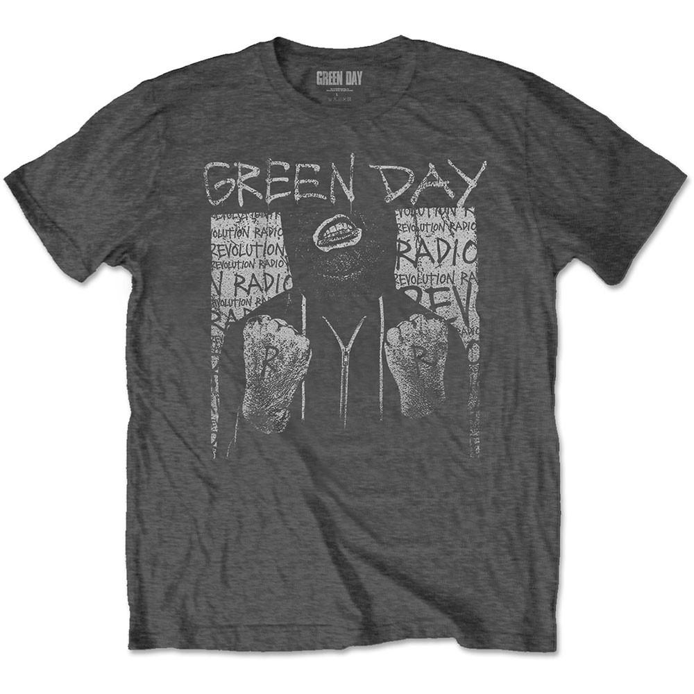 Men s Green Day Ski Mask T-shirt Medium Charcoal Grey M