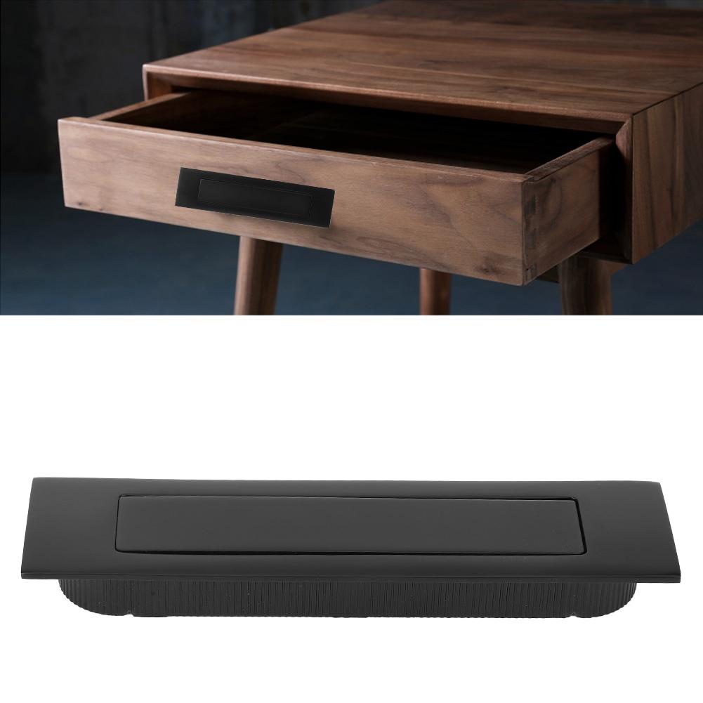 Dustproof Furniture Handle Spring Concealed Zinc Alloy Drawer Cabinet Nickel BrushedCelsiusBlack