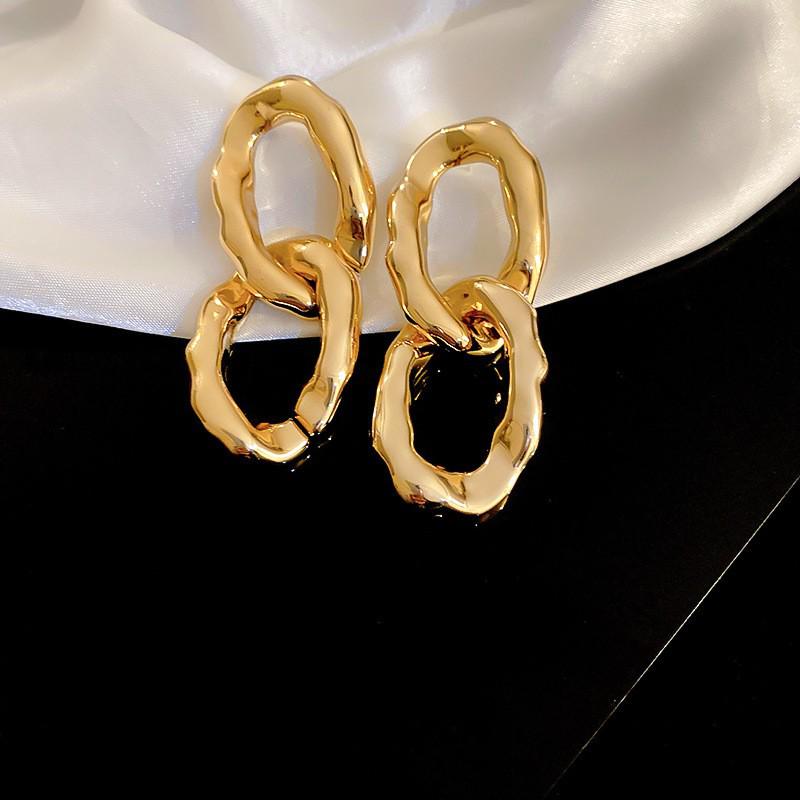 Vintage Silver Needle Round Flower Tassel Earrings - Retro Metallic Studs for Women