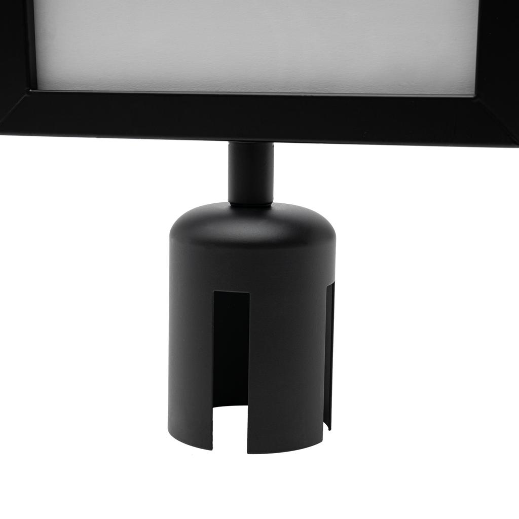 4pcs Double Sided A4 Sign Holder Stand, Black Iron Poster Frame with PVC Protection for Crowd Control, Events, Queuing