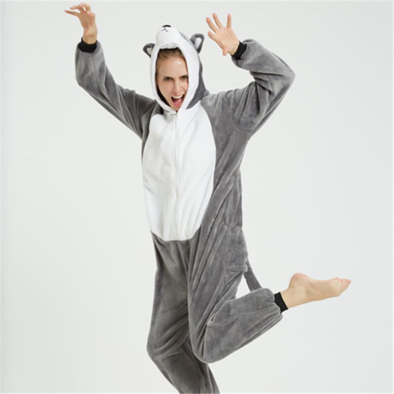 

Дорослий Розмір 3 Кольори Милий Фланелевий Комбінезон Хаскі 140#