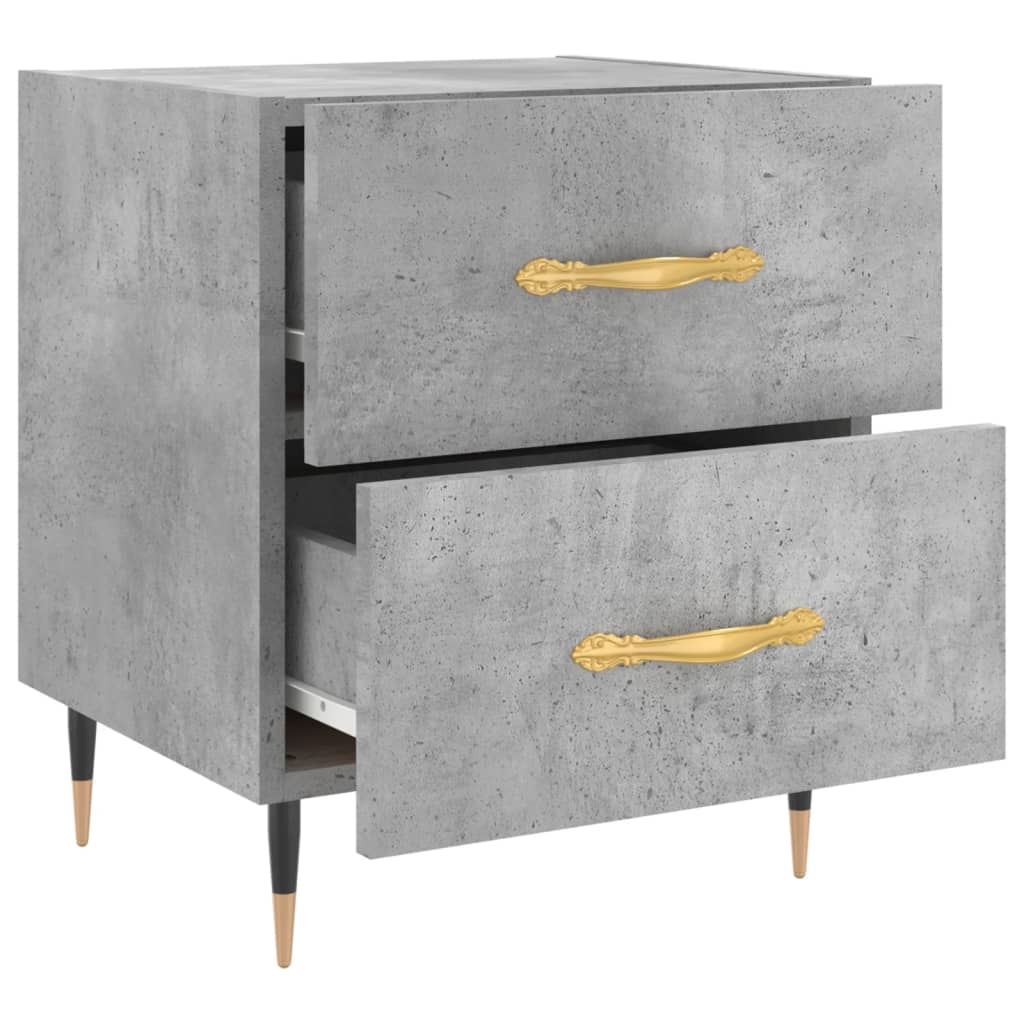 Nightstand Concrete Gray 40 X 35 X 47.5 Cm Particleboard