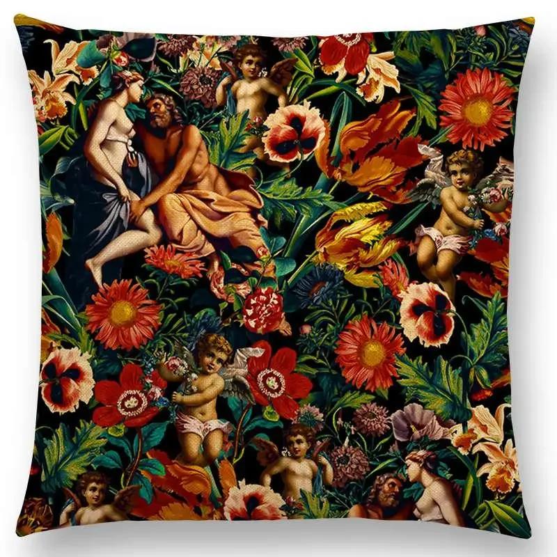 Latest Gorgeous Death Beautiful Skull Floral Garden Colorful Flower God Meaning of Life Cushion Cover Car Sofa Throw Pillow Case