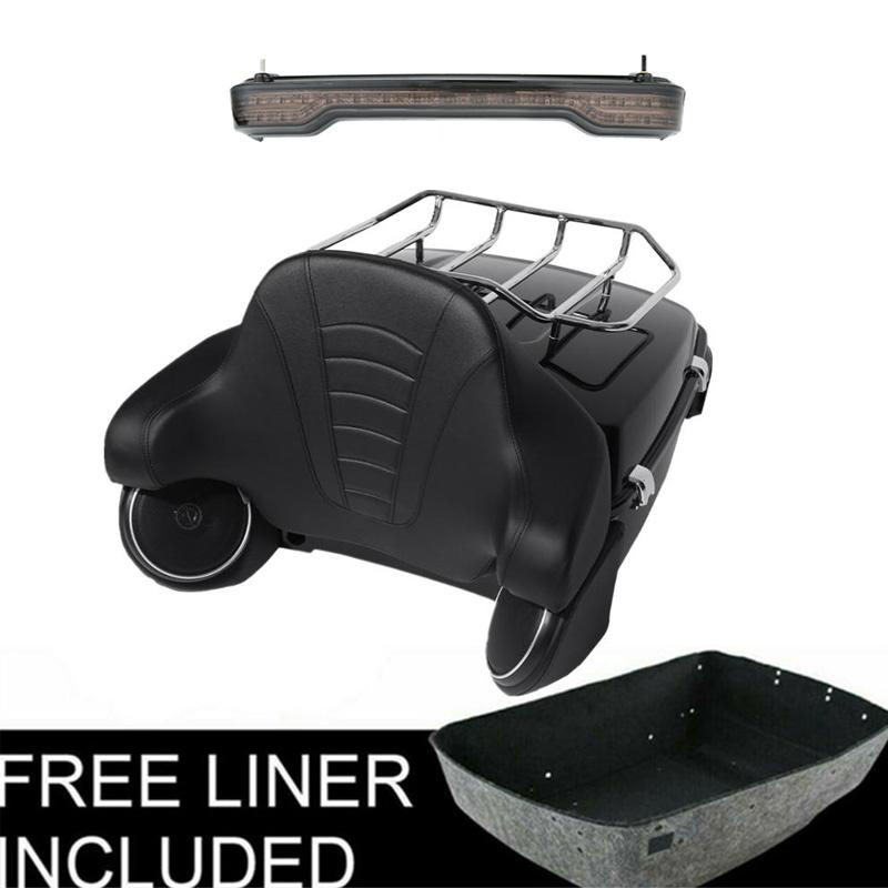 Motorcycle King Trunk LED Tail Light Speakers For Harley Touring Road King Street Glide Electra Glide 2014-2025