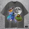 Three Trogon Retro Graphic T-shirts, Funny Tropical Bird Moon Tee, Exotic Wildlife Lovers Shirt, Vintage Colorful Bird Top Gift