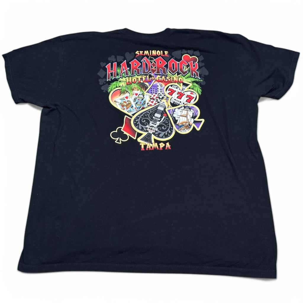 Hard Rock Seminole Casino Tampa Tričko Pánské Velikost 2XL XXL Černé Oboustranné