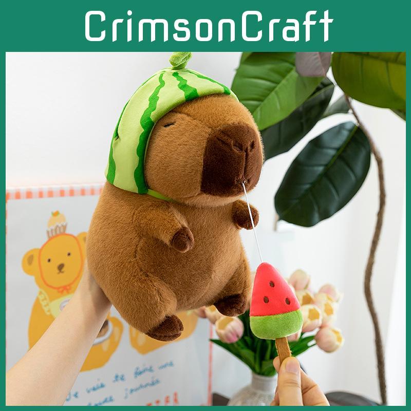 Hat Capybara Watermelon Plush Toys Soft Doll Room Decoration Children Gifts