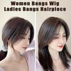 Women Clip-in Bangs Natural Wispy 3D French Bangs Forehead Hair Extensions Black Brown Side Bangs Fringe Wig Hairpieces