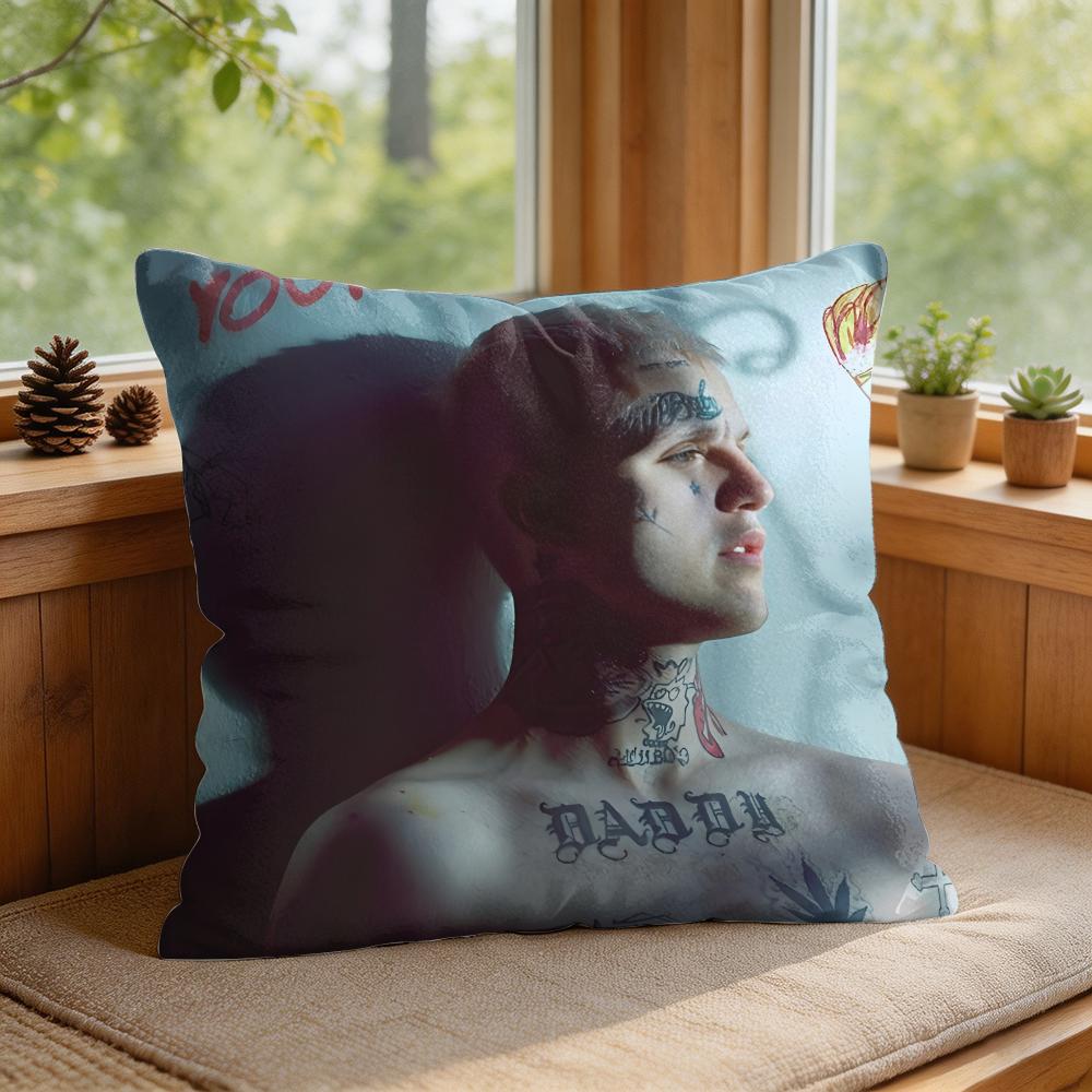 LLil Peep HHell Boy Cushion Cover Square Short Plush Pillow Case Living Room Sofa Home Decor Funda X