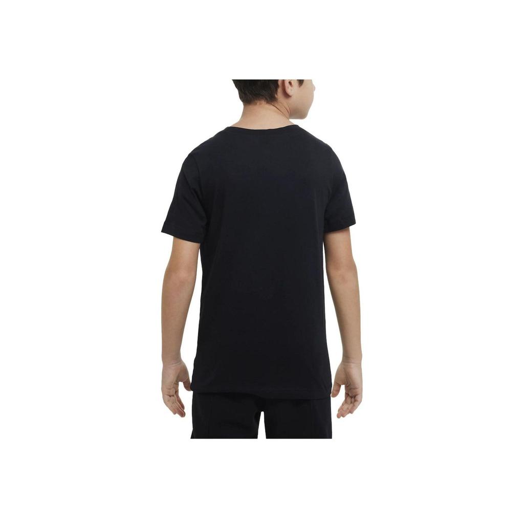 Nike Sportswear Letter Logo Print Round Neck Short Sleeve T-Shirt Kids Tops Black FD0829-010