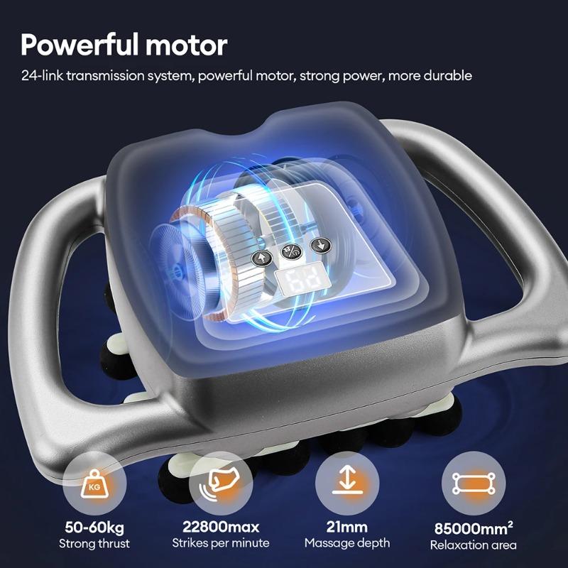 2026 New Gift 24-Head Fascia Gun 9 Modes High Frequency Vibration Body Massage Gun Back Neck Shoulder Waist Massager Muscle Masajeador
