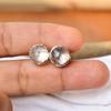 Sterling Silver Rose Quartz Earrings // Rose Quartz Stud Earrings // 10 MM Rose Quartz Cabochon Earrings | Gemstone Studs , Stud Earrings