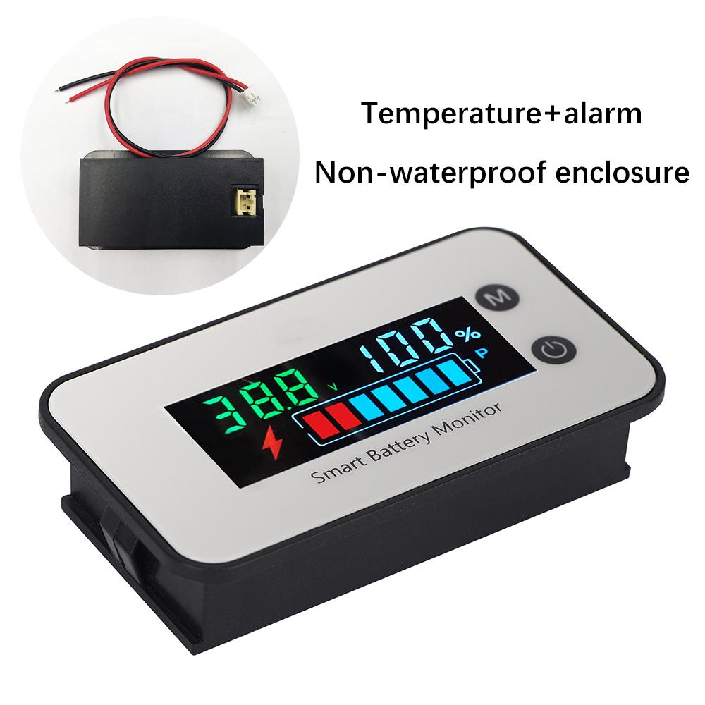 DC 7-100V VoltmeterLithium Lead-acid LiFePO4 Battery Capacity Voltage Temperature Meter Tester Indicator Color IPX7 Waterproof
