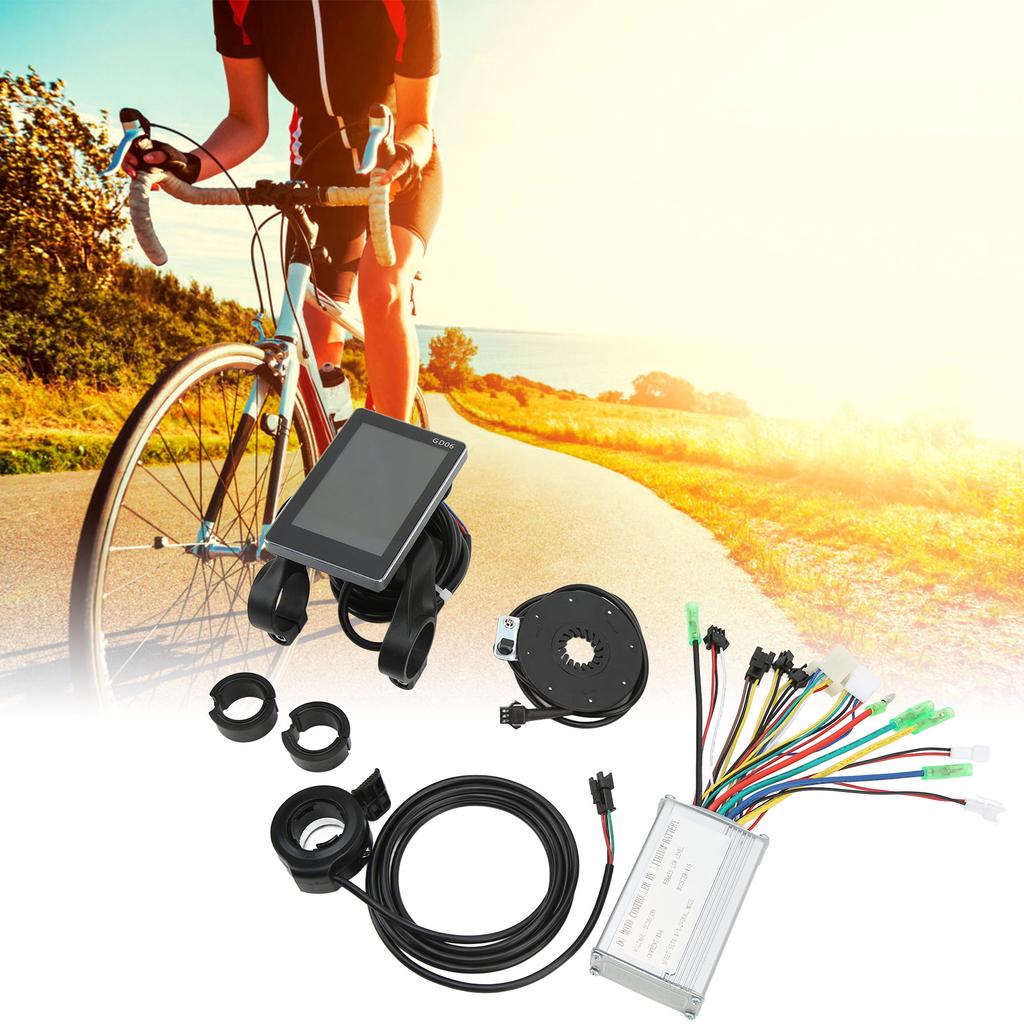 36V 48V Brushless Motor Controller GD01 LCD Display 130X Thumb Throttle 8C Power Assist Sensor Kit for Electric Bike 500W Motor