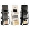 6 Pocket Hanging Handbag Organizer For Wardrobe Closet Transparent Storage Bag Sundry Shoe Bag Hanger Pouch Accessories Stuff