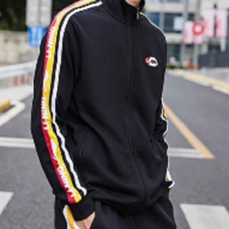 Li Ning Stand Collar Full Zip Casual Sports Jacket Unisex Jacket Standard-Black AWDQ368-12